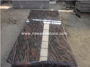 Factory Direct Poland Style Tombstone, Single Tombstone, China Aurora Granite Gravestone, Single Monuments