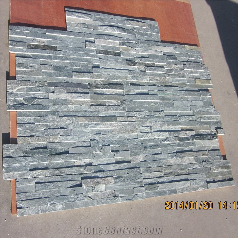 Raw Green Fireproof Stone-Veneer Brick Wall Panels Decorative Interior