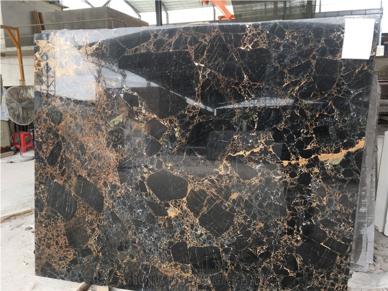 Golden Black Marble Block, Iran Black Marble