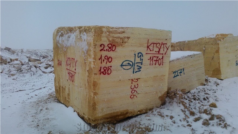 Iran Yellow Travertine Block