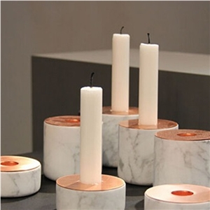 Carrara White Marble Candle Holders, Carrara White Marble Trivets, Marble Platters