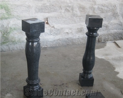 G654 Granite Staircase Rail,Black Balustrades,Stair Handrail ,Polished Staircase Railing &Baluster