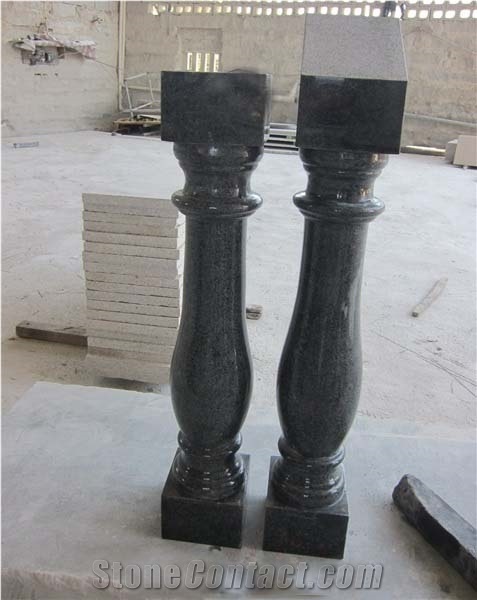 G654 Granite Staircase Rail,Black Balustrades,Stair Handrail ,Polished Staircase Railing &Baluster