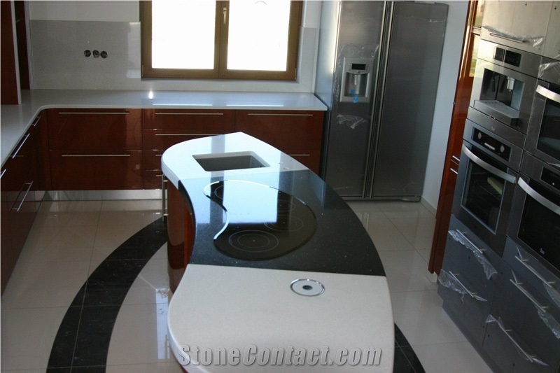 Sial Starlight White and Starlight Black Technistone Kitchen Countertop