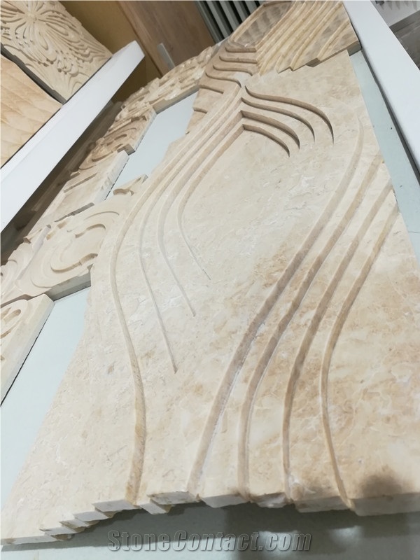 Cnc Waterjet Customized Marble Opus Pattern Wall Caverings Tiles