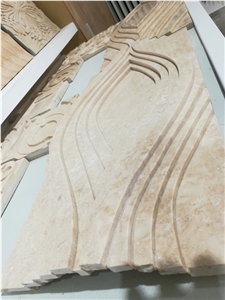 Cnc Waterjet Customized Marble Opus Pattern Wall Caverings Tiles
