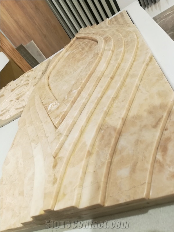 Cnc Waterjet Customized Marble Opus Pattern Wall Caverings Tiles