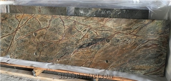 Marble Bar Top, Rain Forest Green Marble Commercial Counter Top