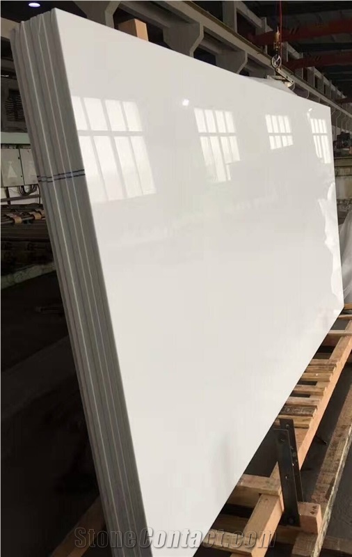 Polished Pure White Nano Crystallized Glass Stone Nano3 Slabs & Tiles