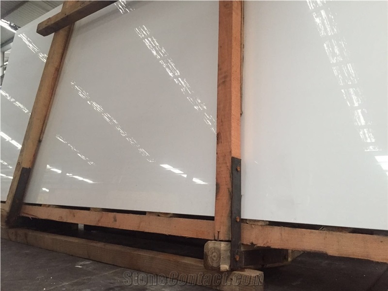 Polished Pure White Nano Crystallized Glass Stone Nano3 Slabs & Tiles