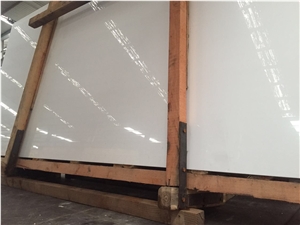 Polished Pure White Nano Crystallized Glass Stone Nano3 Slabs & Tiles