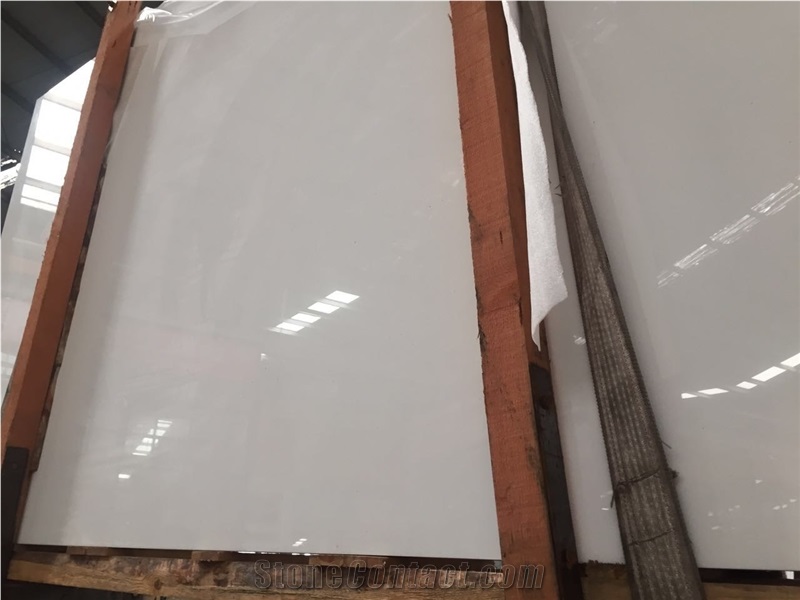 Polished Pure White Nano Crystallized Glass Stone Nano3 Slabs & Tiles