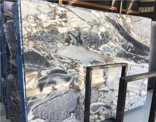 Silver Blue Dark Color Big Slab Polished New Marble Cheap Price,Natural Luxury Interial Project Decorative Stone