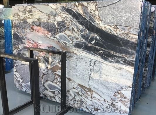 Silver Blue Dark Color Big Slab Polished New Marble Cheap Price,Natural Luxury Interial Project Decorative Stone