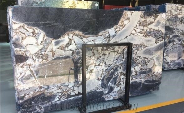 Silver Blue Dark Color Big Slab Polished New Marble Cheap Price,Natural Luxury Interial Project Decorative Stone