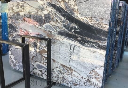 Silver Blue Dark Color Big Slab Polished New Marble Cheap Price,Natural Luxury Interial Project Decorative Stone
