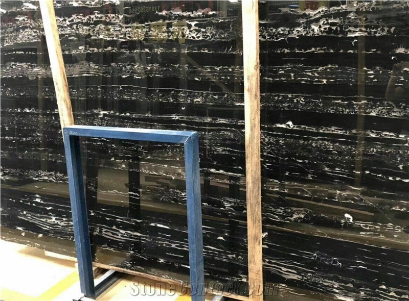 Silver Dragon Marble Slabs, China Black Marble