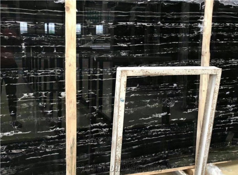 Silver Dragon Marble Slabs, China Black Marble