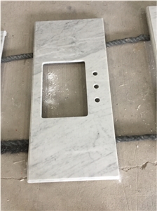 Bianco Carrara White Marble Polished Honed Bathroom Vanity Top,Countertop with Beveled Edge