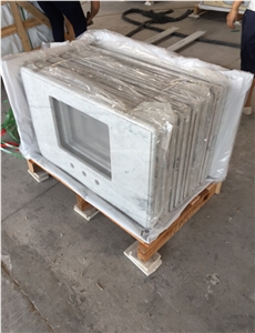 Bianco Carrara White Marble Polished Honed Bathroom Vanity Top,Countertop with Beveled Edge