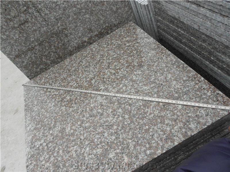 China G664 Bainbrook Brown Pink Luoyuan Red Sunset Coffee New Marry Granite Polished Flamed Random Gangsaw Half Slabsthin Tiles Cut to Size