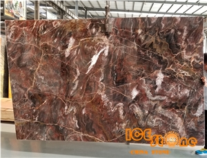 China Polished Louis Agate Venice Red Marble Tiles & Slabs/Chinese Natural Inness/Bookmatch Tv Set Wall/Floor Covering/Opus Pattern/Jumbo/ Project