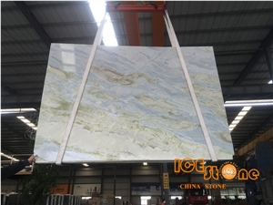 China Polished Talli Blue Moon River Bookmatch Marble Slabs Tile; Crystal Transparency Stone; Own Factory Quarry; Wall Floor Covering