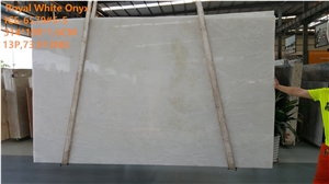 Rhino White Onyx Tiles and Slabs,Namibia Onyx Covering with Leather or Polish Finished,Own Factory with Italian Quality Process and Bookmatch Pattern