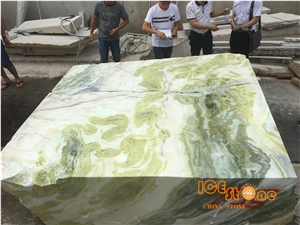 Verde Onyx/Paradise Jade/Dreaming Green Color/Marble Block/Nature Stone/China Own Quarry/Transparency/Backlit/Nature Stone Products