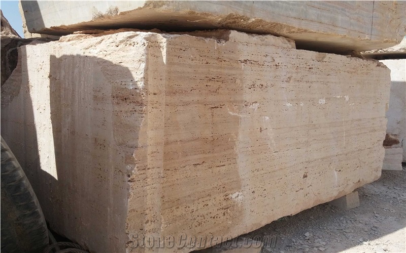 Cream Travertine- Light Travertine Blocks Of Iran