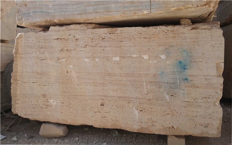 Cream Travertine- Light Travertine Blocks Of Iran