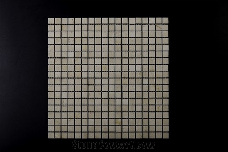 Egyptian Spanish Beige Brown Marble Mosaics Hexagon Linear Strips Square