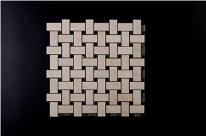 Egyptian Spanish Beige Brown Marble Mosaics Hexagon Linear Strips Square