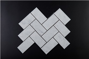 Italian White Carrara Marble Mosaic Hexagon Square Rectangular Polished
