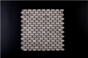 White Grey Wood Vein Marble Mosaics Hexagon Linear Strips Baskerweave