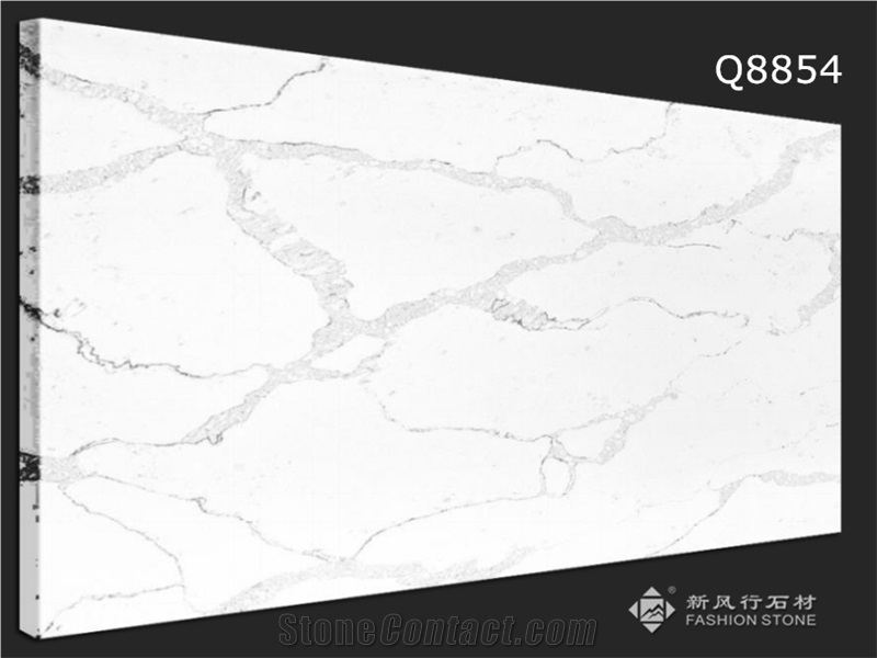 Artificial Calacatta White Quartz Slab