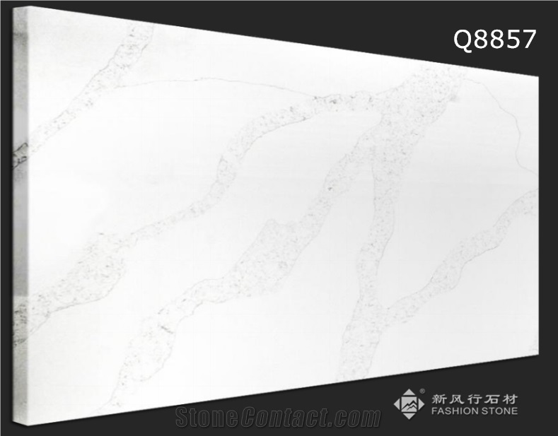 Artificial Calacatta White Quartz Slab