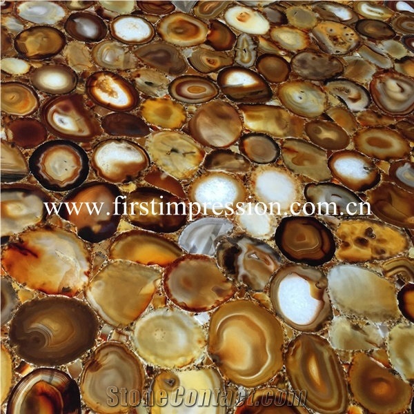 Best Price Gemstone Slabs & Tiles/ Luxury Interior Decorative Yellow Agate Backlit Semiprecious Stone/ Semi Precious Stone Wall & Foor Covering
