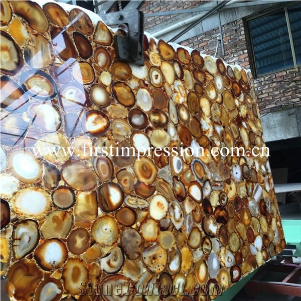 Best Price Gemstone Slabs & Tiles/ Luxury Interior Decorative Yellow Agate Backlit Semiprecious Stone/ Semi Precious Stone Wall & Foor Covering