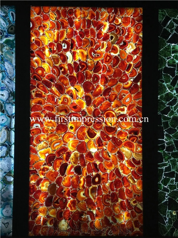 Famous Red Agate Gemstone Slabs & Tiles/ Customized & Wall/ Floor Covering/ Interior Decoration Dark Red Semi Precious Stone Panels/ Ruby Stone Slab