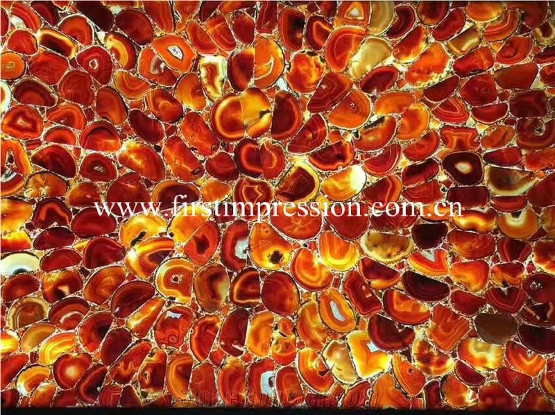 Famous Red Agate Gemstone Slabs & Tiles/ Customized & Wall/ Floor Covering/ Interior Decoration Dark Red Semi Precious Stone Panels/ Ruby Stone Slab