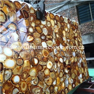 High Quality Gemstone Slabs & Tiles/ Luxury Interior Decorative Yellow Agate Backlit Semiprecious Stone/ Semi Precious Stone Wall & Foor Covering