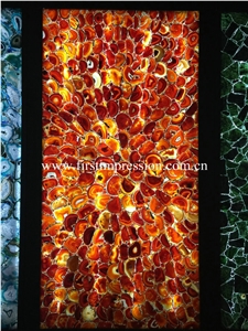 Hot Red Agate Gemstone Big Slabs & Tiles/ Customized & Wall/ Floor Covering/ Interior Decoration Dark Red Semi Precious Stone Panels/ Ruby Stone Slab