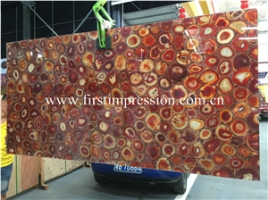 Red Agate Gemstone Big Slabs & Tiles/ Customized & Wall/ Floor Covering/ Interior Decoration Dark Red Semi Precious Stone Panels/ Ruby Stone Slab