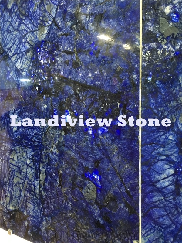 Azul Bahia Granite Slabs, Blue Granite Slabs