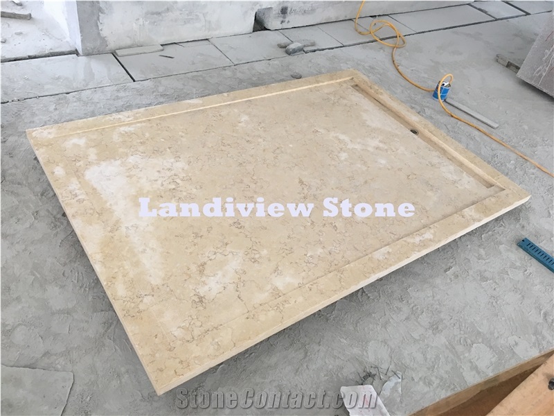 Sunny Yellow Shower Tray, Marble Shower Tray, Sunny Yellow Shower Base