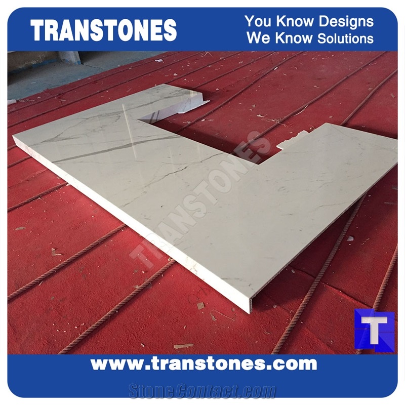 Natural Marble Tiles Stone Honeycomb Table Tops Calacatta Grey Marble Stone Honeycomb Kitchen Countertops