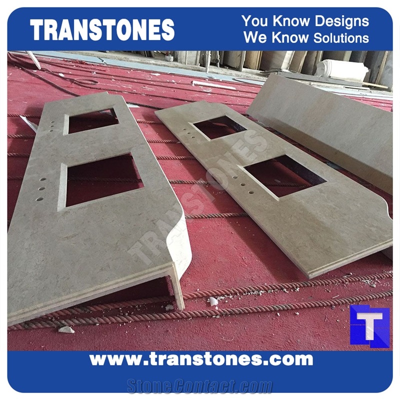 Natural Marble Tiles Stone Honeycomb Table Tops Calacatta Grey Marble Stone Honeycomb Kitchen Countertops