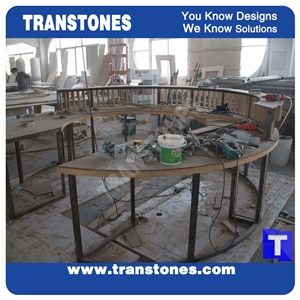 Translucent Backlit Colourful Glass Reception Desk