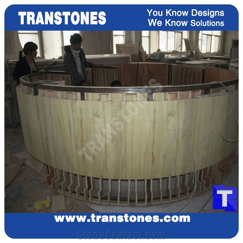 Translucent Backlit Colourful Glass Reception Desk